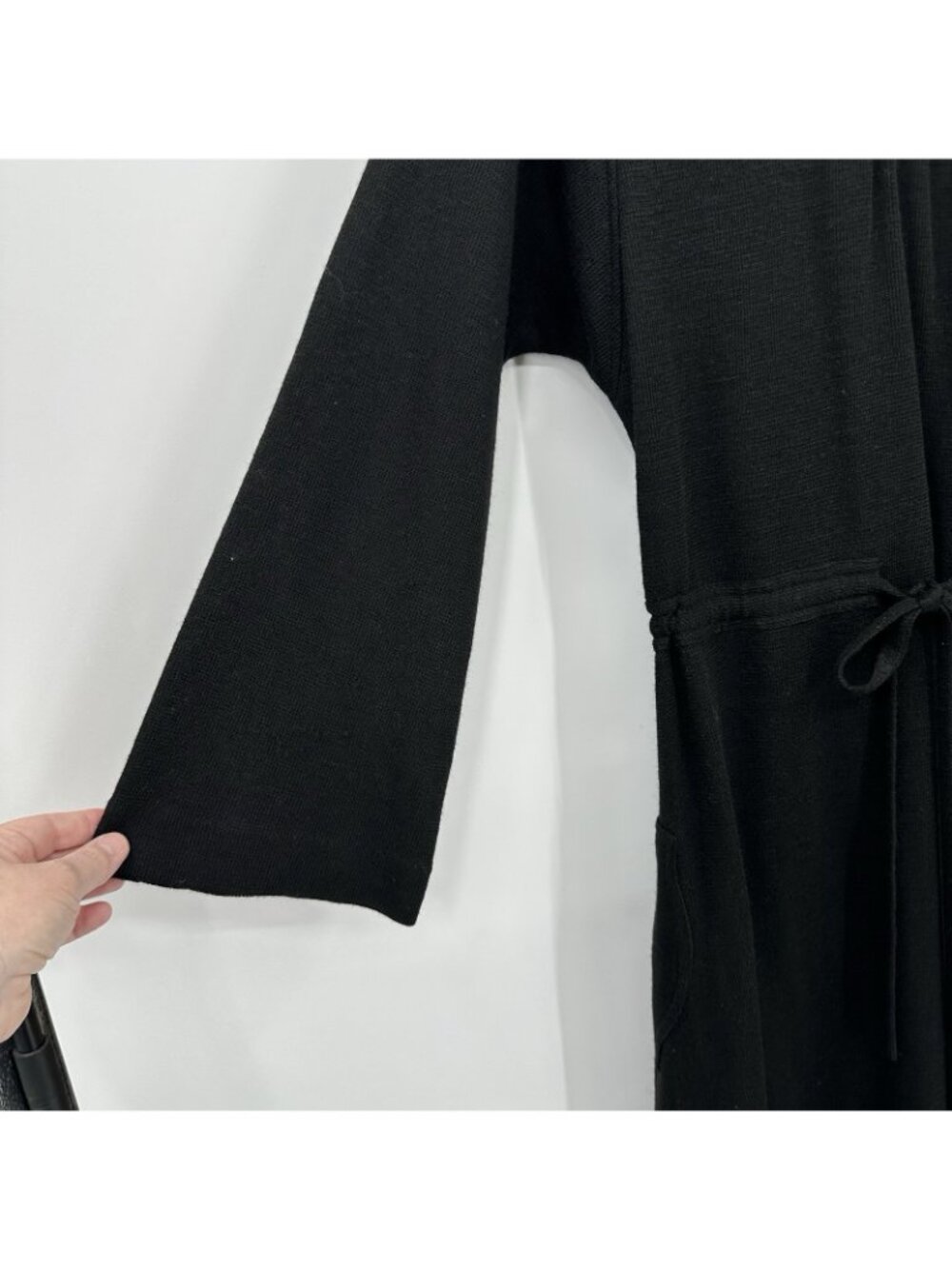 vintage 70s BLACK DRESS MEDIUM minimalist art teacher gallery owner modernist - Picture 8 of 12